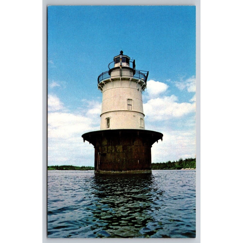 Vintage Postcard Maine North Haven Goose Rocks Light Lighthouse Fox Islands 1975